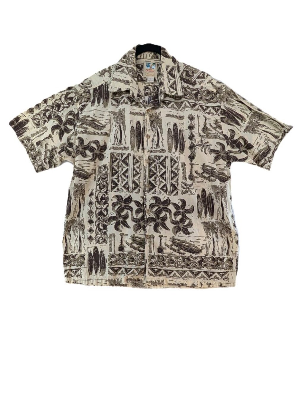 VTG Kahala John Severson Hawaiian Camp Shirt Mens Size L Handmade Hawaii USA
